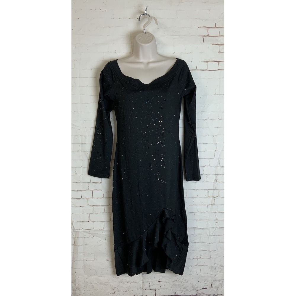 Womens‎ Black Sparkle Long Sleeve Bodycon Dress Size M